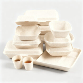 Assorted Sizes Sugarcane Bagasse Takeout Containers Bulk Pack