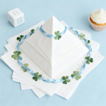 Adorable Baby Shower Napkins - Blue & Pink Floral Wreath