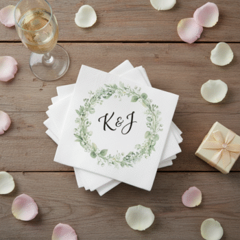 Personalized Botanical Engagement Paper Napkins