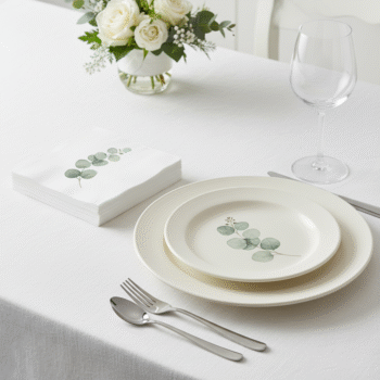 Elegant Eucalyptus Leaf Dinner Napkins