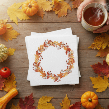 Rustic Autumn Personalized Paper Napkins