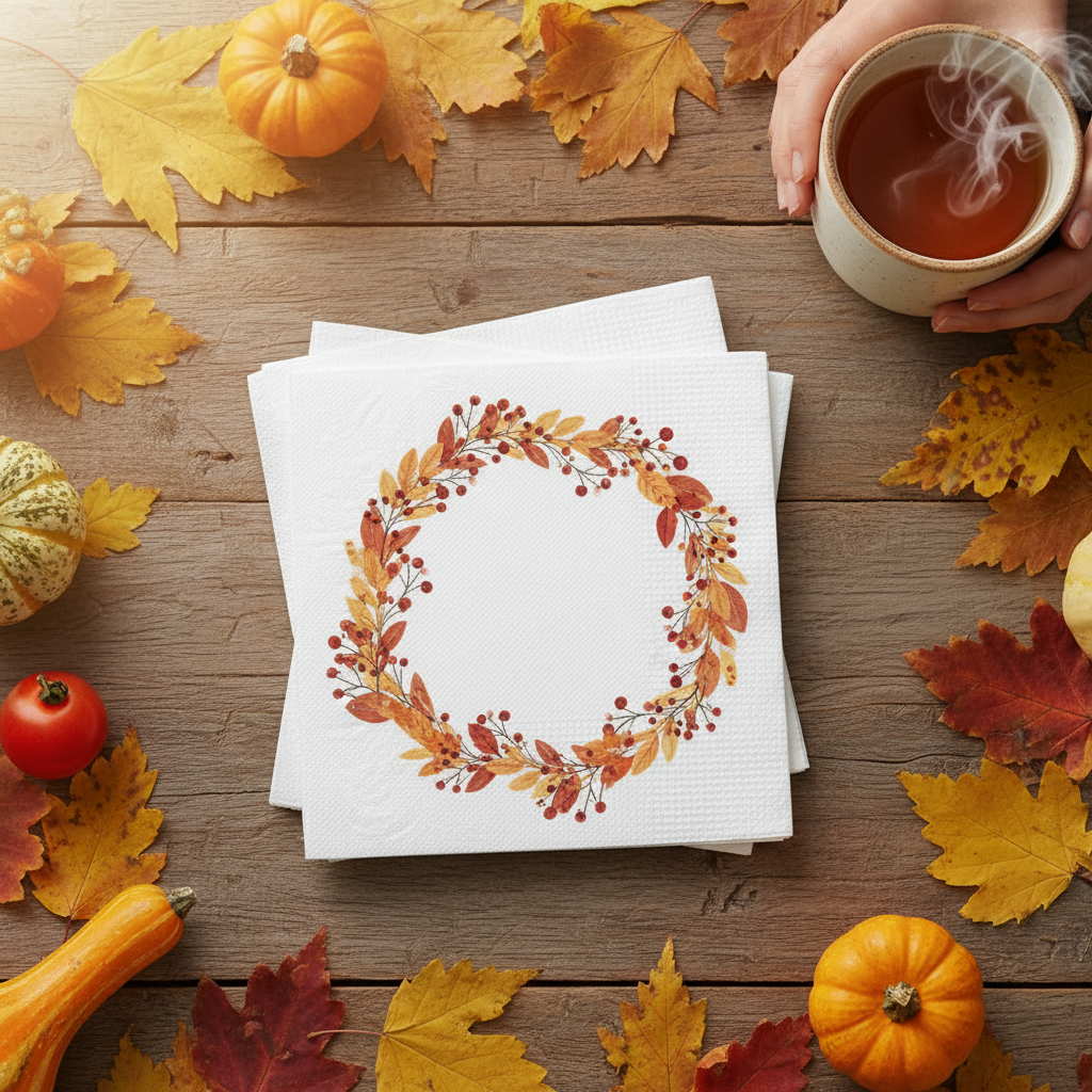 Rustic Autumn Personalized Paper Napkins