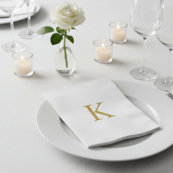 Elegant Monogrammed Dinner Napkins