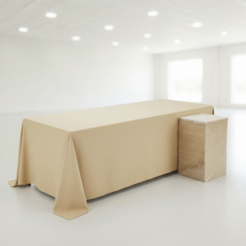 Bulk Pack Disposable Rectangular Tablecloths, Light Beige