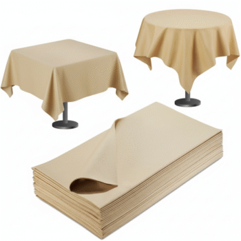 Classic Beige Square & Round Tablecloths with Matching Placemats Set