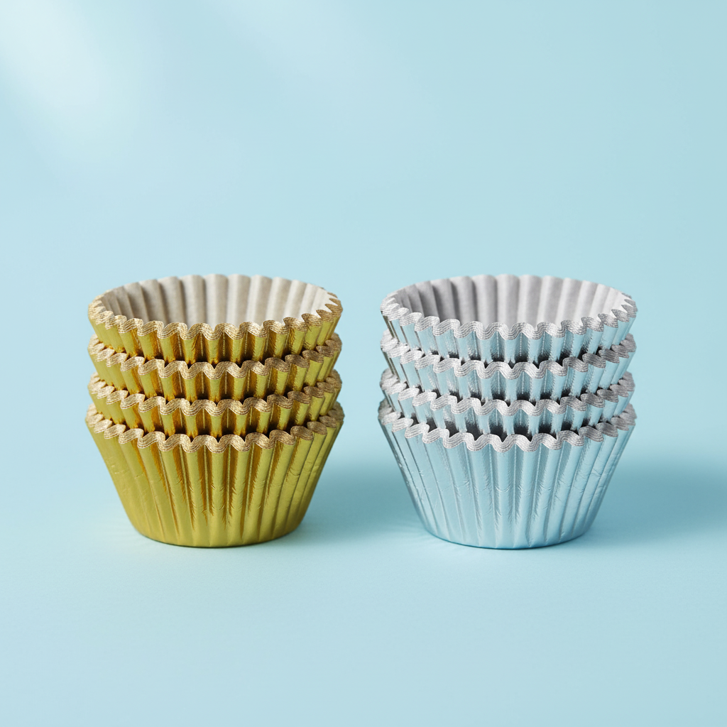 Metallic Foil Baking Cups, Gold & Silver Assortment
