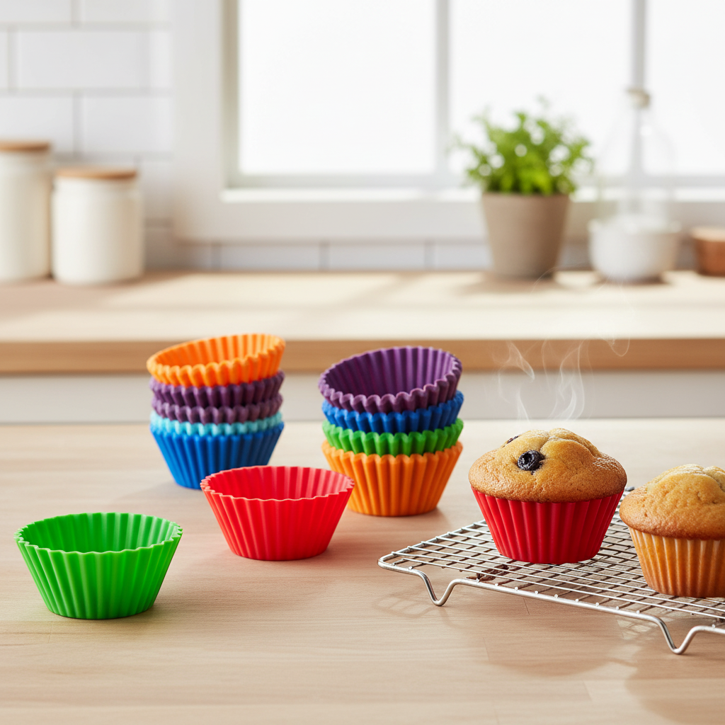 Reusable Silicone Muffin Cups (Assorted Bright Colors)
