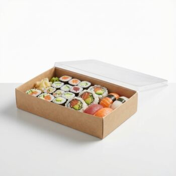 Eco-Friendly Compostable Sushi Container with Clear Lid