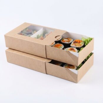 Stackable Kraft Sushi Delivery Boxes (Set of 2)