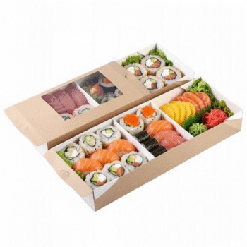 Large Kraft Sushi Takeaway Box with Dividers