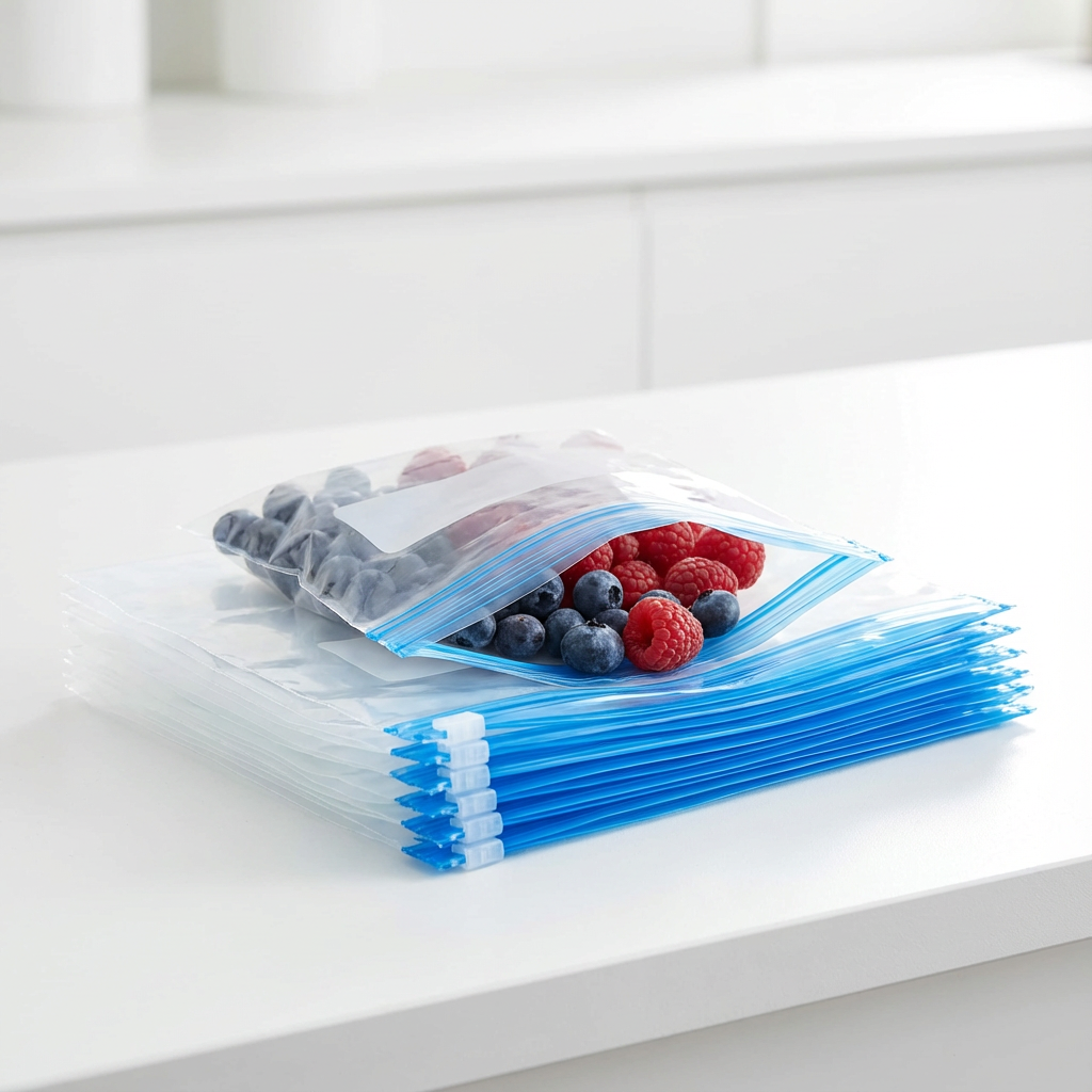 Food Grade PE Freezer Storage Bags with Slider Seal