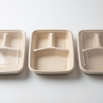 3-Compartment Sugarcane Bagasse Meal Prep Boxes with Lids