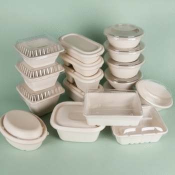 Bulk Sugarcane Bagasse Takeaway Containers with Lids