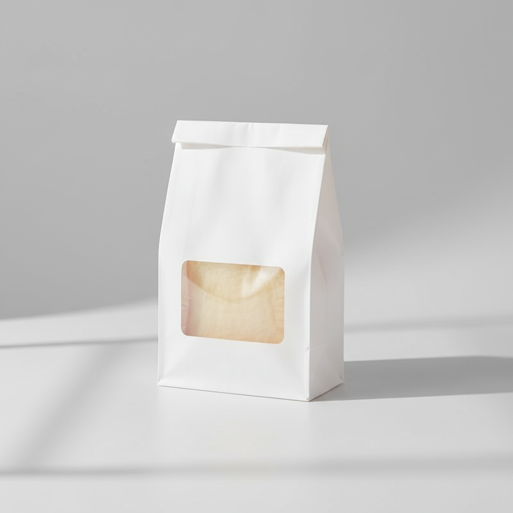 White PE Coated Bakery Bag with Clear Window