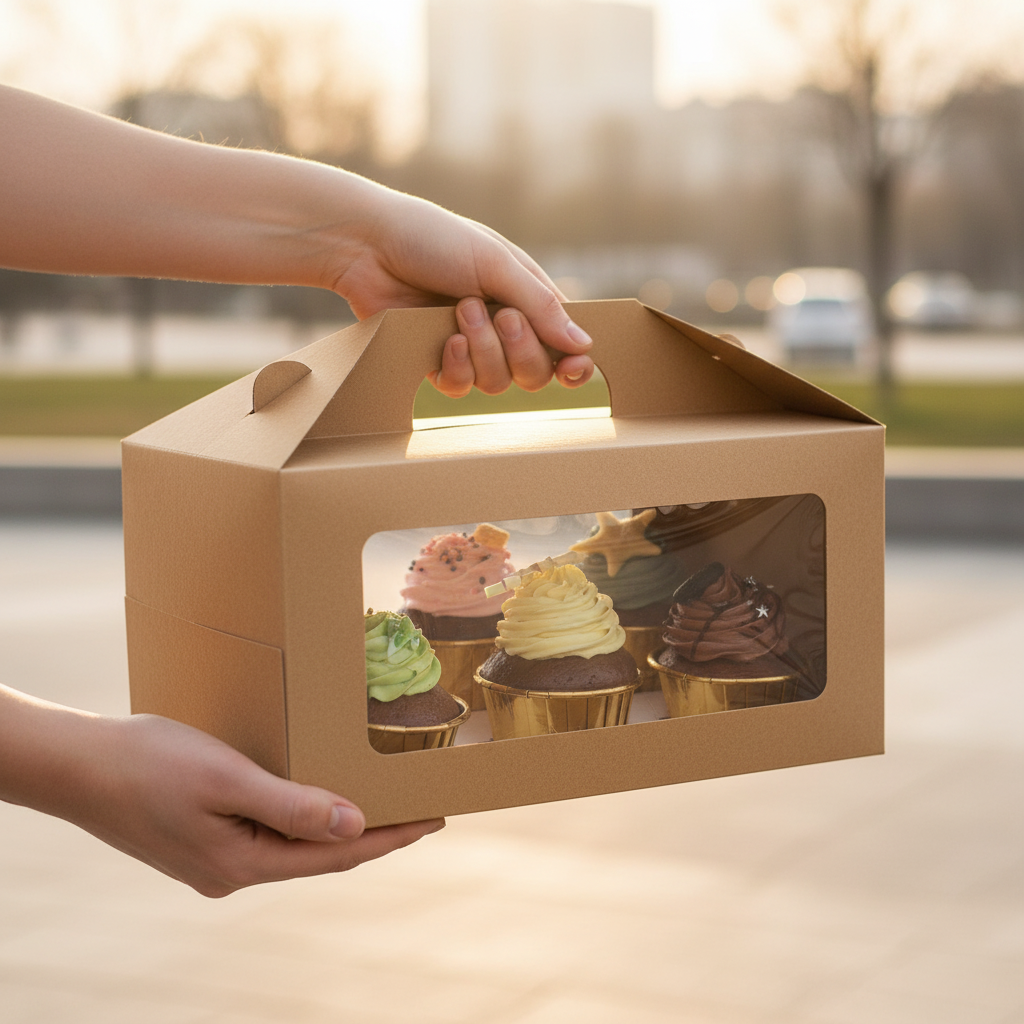 Sturdy Corrugated Cupcake Transport Box