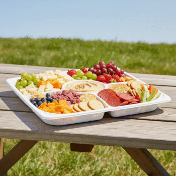 White Multi-Compartment Party Platters