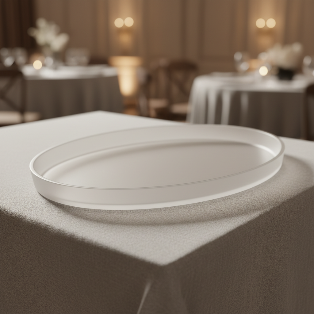 Frosted Oval Display Trays for Events