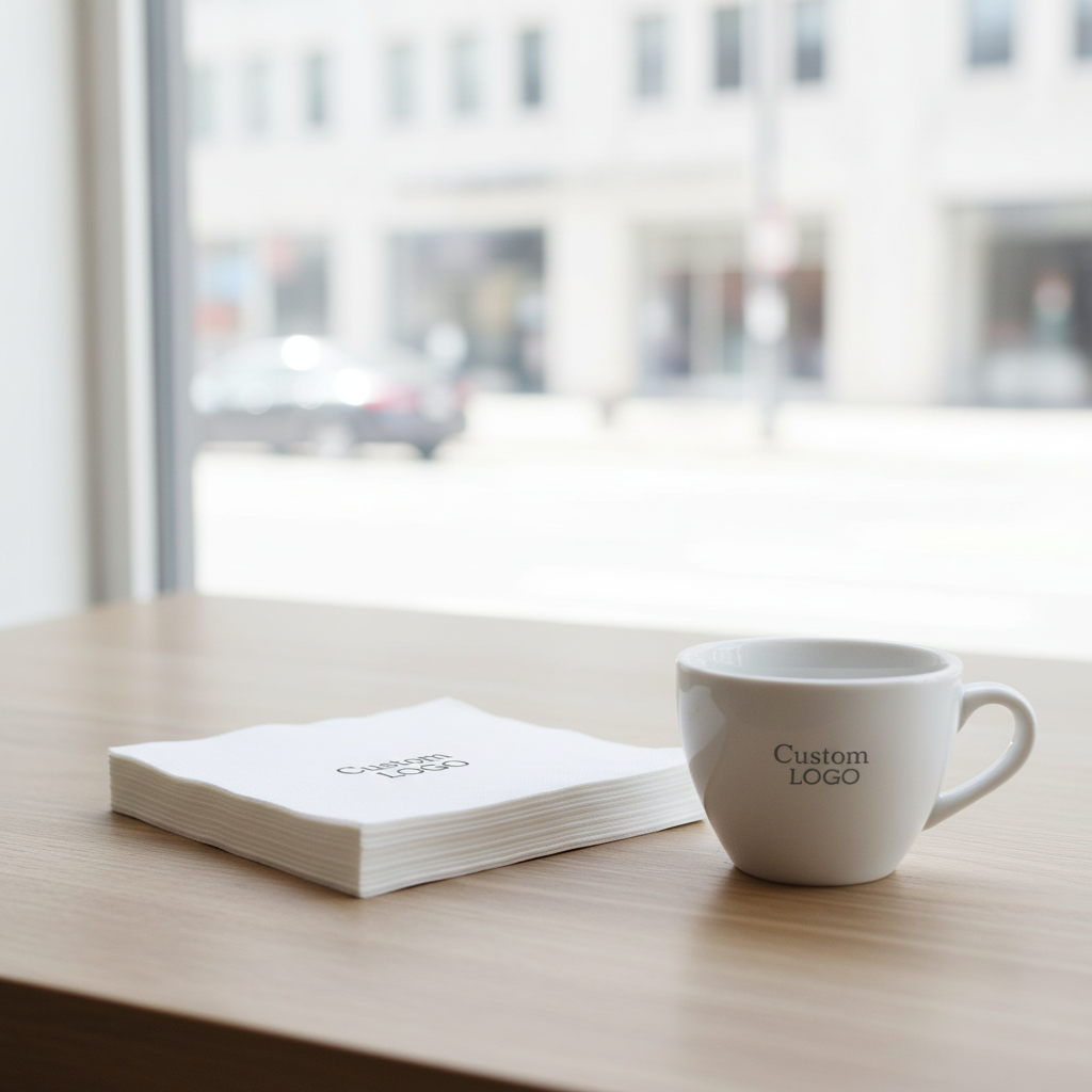 Monochromatic Custom Cafe Napkins