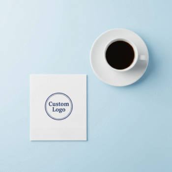 Cafe Branded Napkins with Coffee Setting