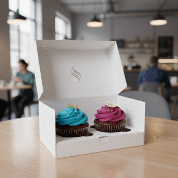 Modern Cafe Logo Cupcake Box