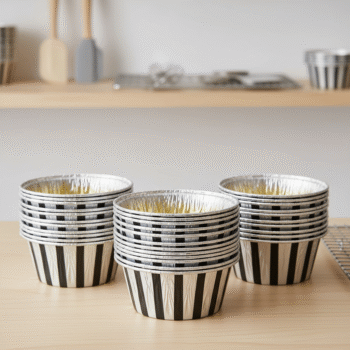 Elegant Striped Aluminum Prep Trays