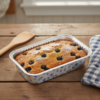Patterned Baking Tray with Cake