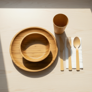 Minimalist Bamboo Dining Set