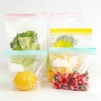 BPA-Free Freezer Bags with Write-On Label Block