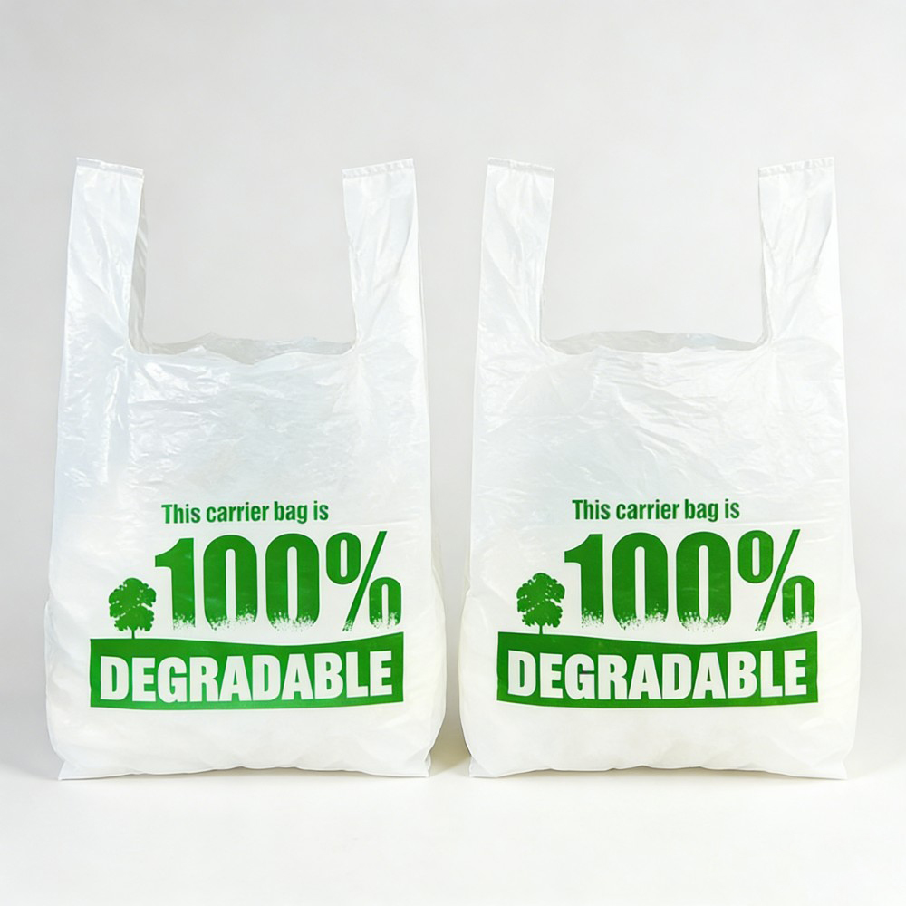 Jumbo Size White Plastic T-Shirt Carryout Bags