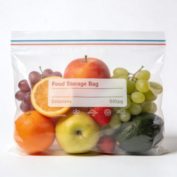 Transparent zipper bags for fruits