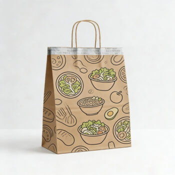 Tamper-Evident Kraft Paper Delivery Bag with Security Seal