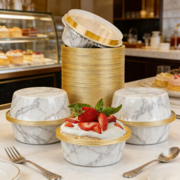 Minimalist Marble Print Round Pan