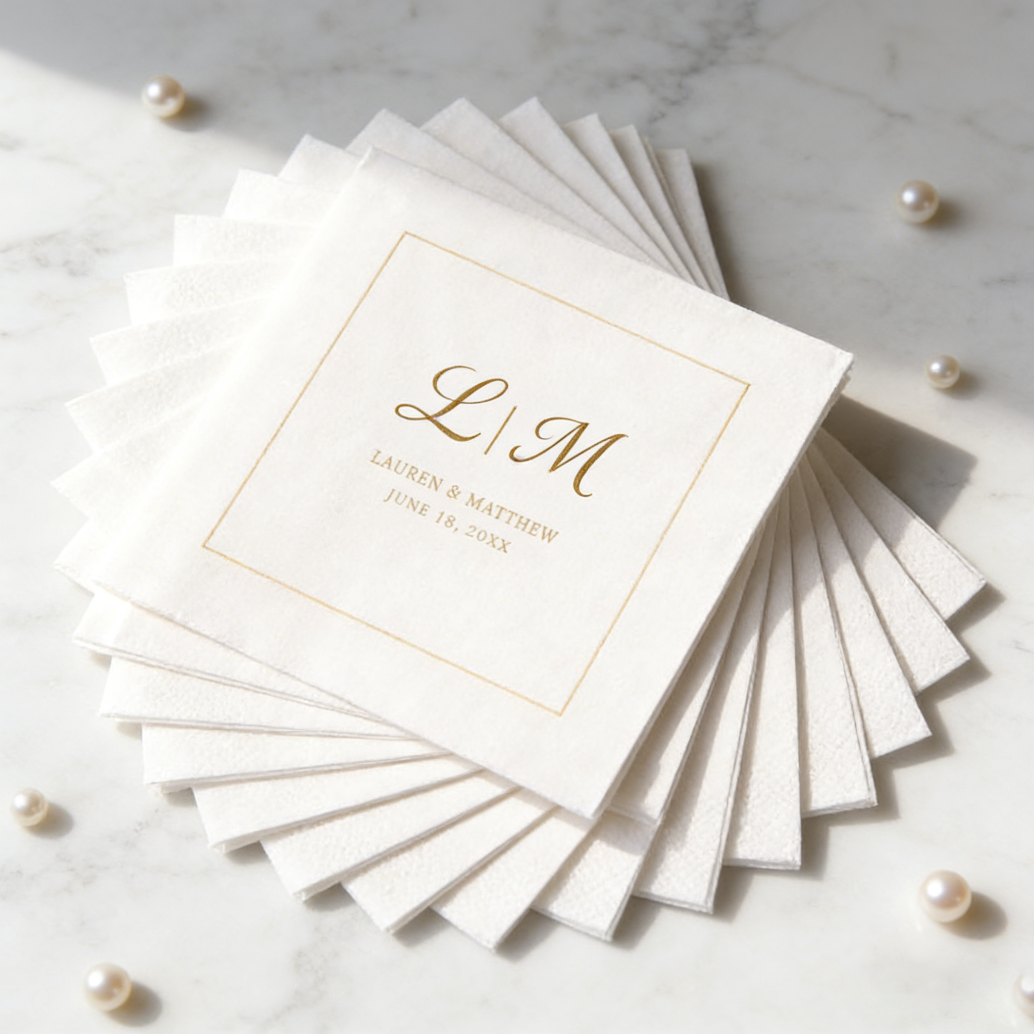 Personalized White Event Napkins