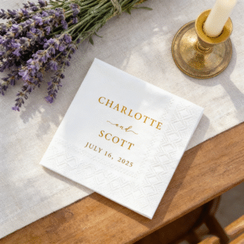 Modern Branded Beverage Napkins Stack