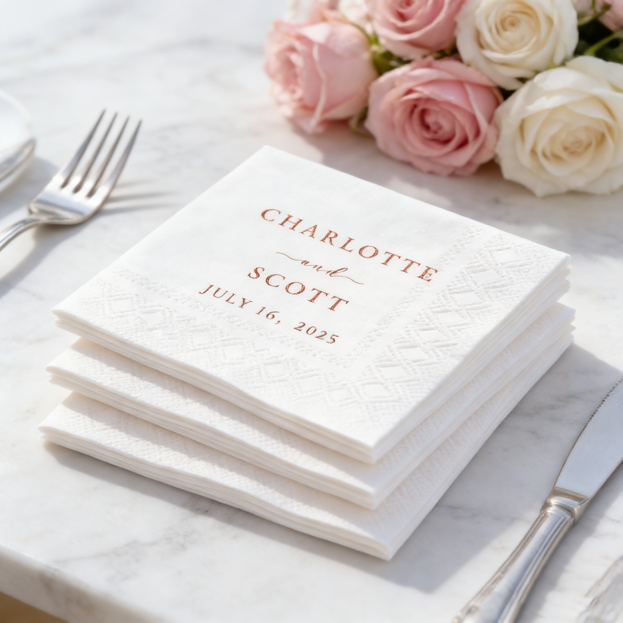 Minimalist White Branded Napkins