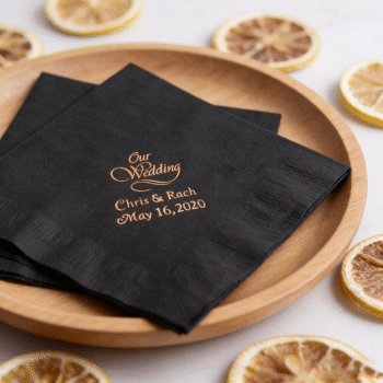 Chic Black Monogrammed Napkins