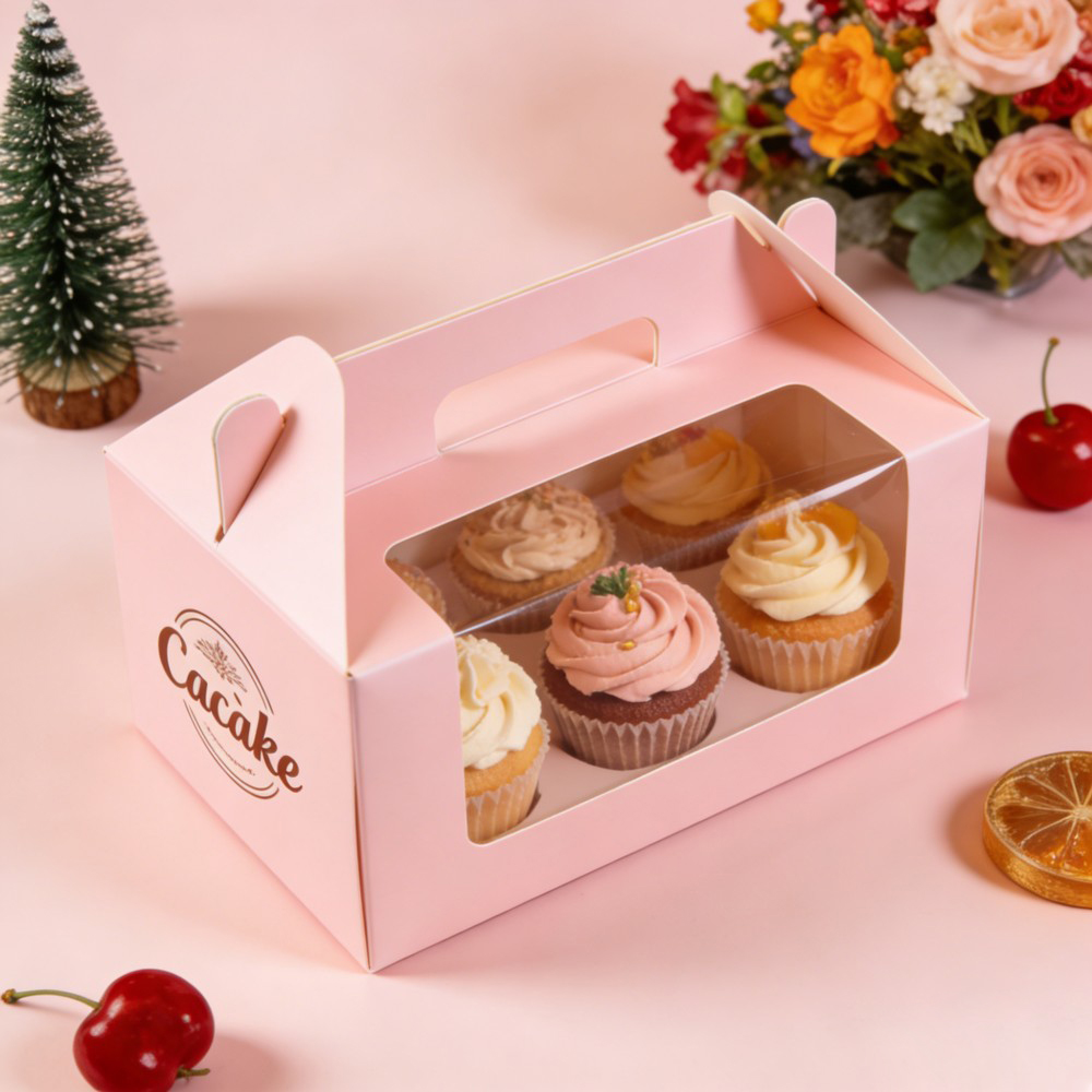 Elegant Custom Logo Cupcake Box