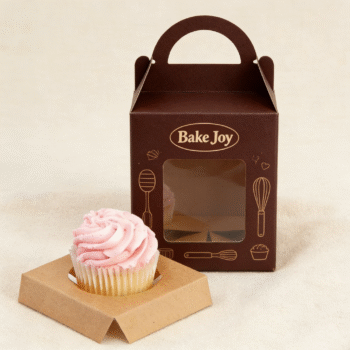 Elegant Single Cupcake Favor Box with Clear Window