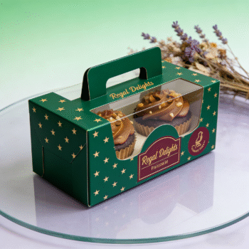 White Cupcake Carrier Box with Clear Window