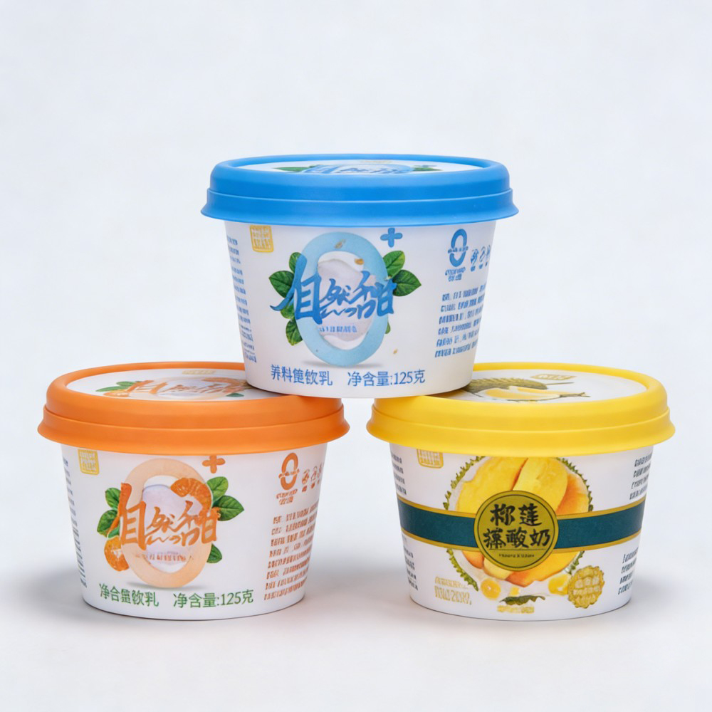 Playful Pastel Yogurt Cups Set