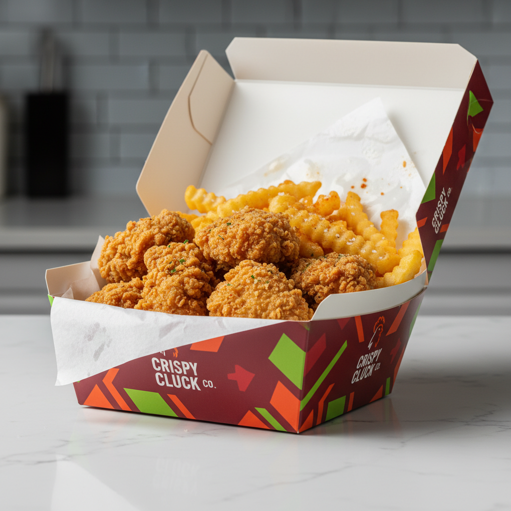 Fast Food Paper Box Paper Fried Chicken French Fries Packaging Custom Printing