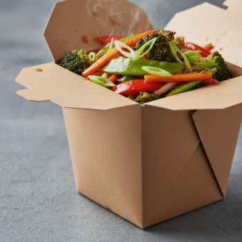 Leak-Resistant Kraft Noodle Takeout Container