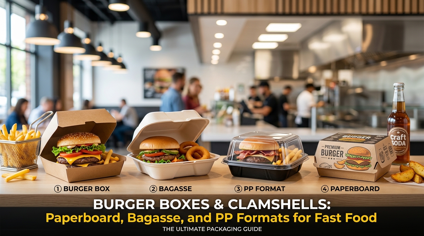 Burger Boxes and Clamshells: Paperboard, Bagasse, and PP Formats for Fast Food
