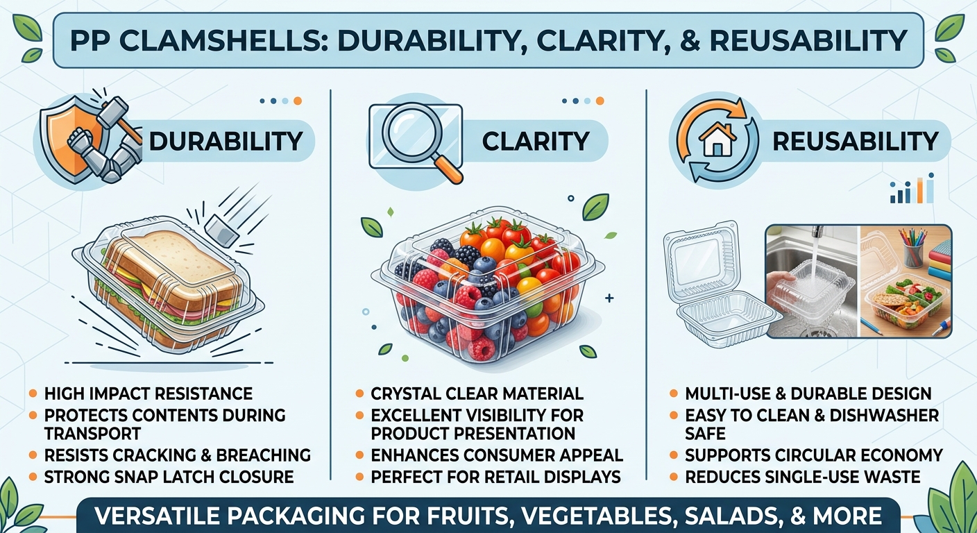 PP Clamshells: Durability, Clarity, and Reusability