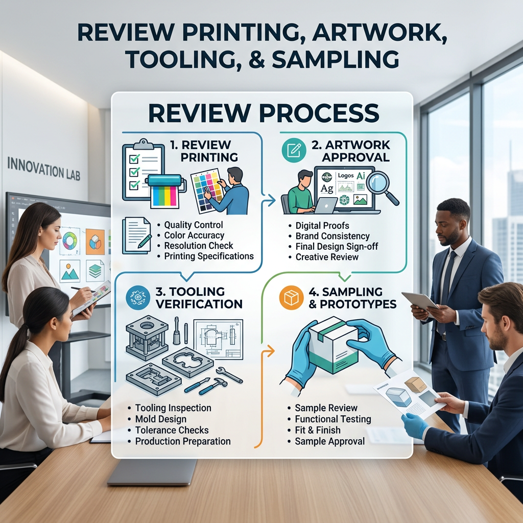 Review Printing, Artwork, Tooling, and Sampling