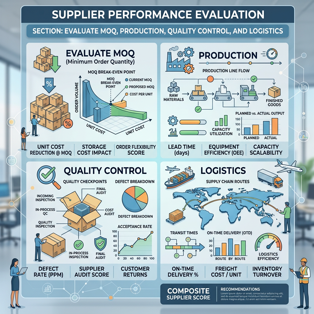 Evaluate MOQ, Production, Quality Control, and Logistics