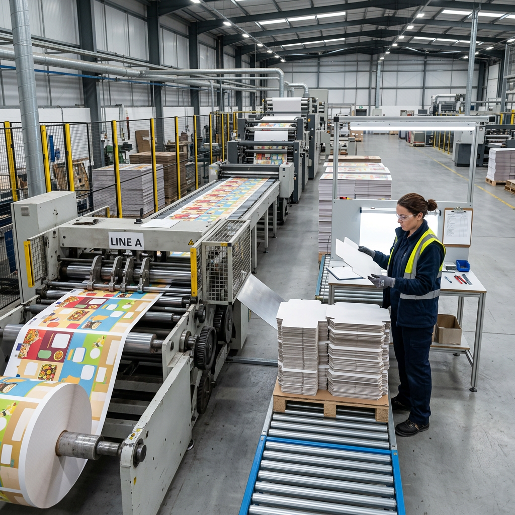 Paper food packaging converting steps that influence minimum order quantity