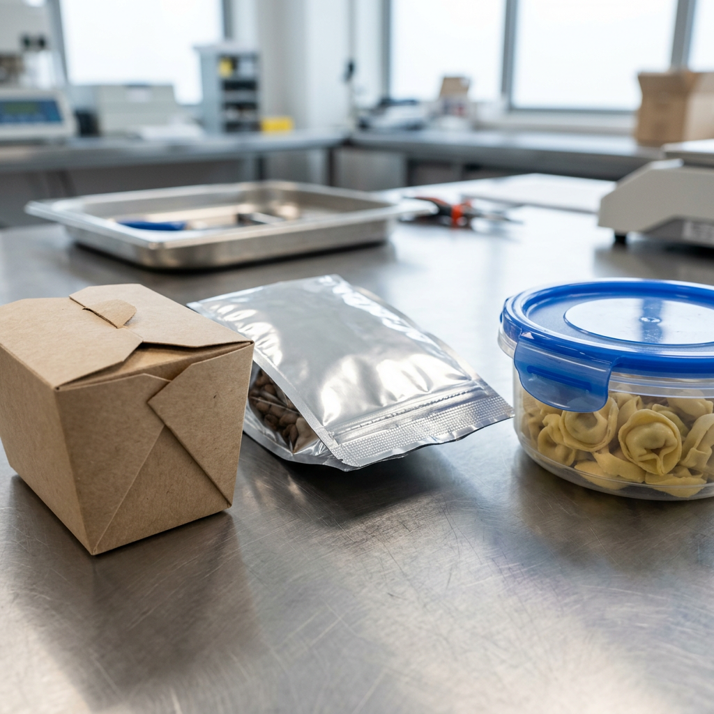 Examples of food packaging closures for seal testing