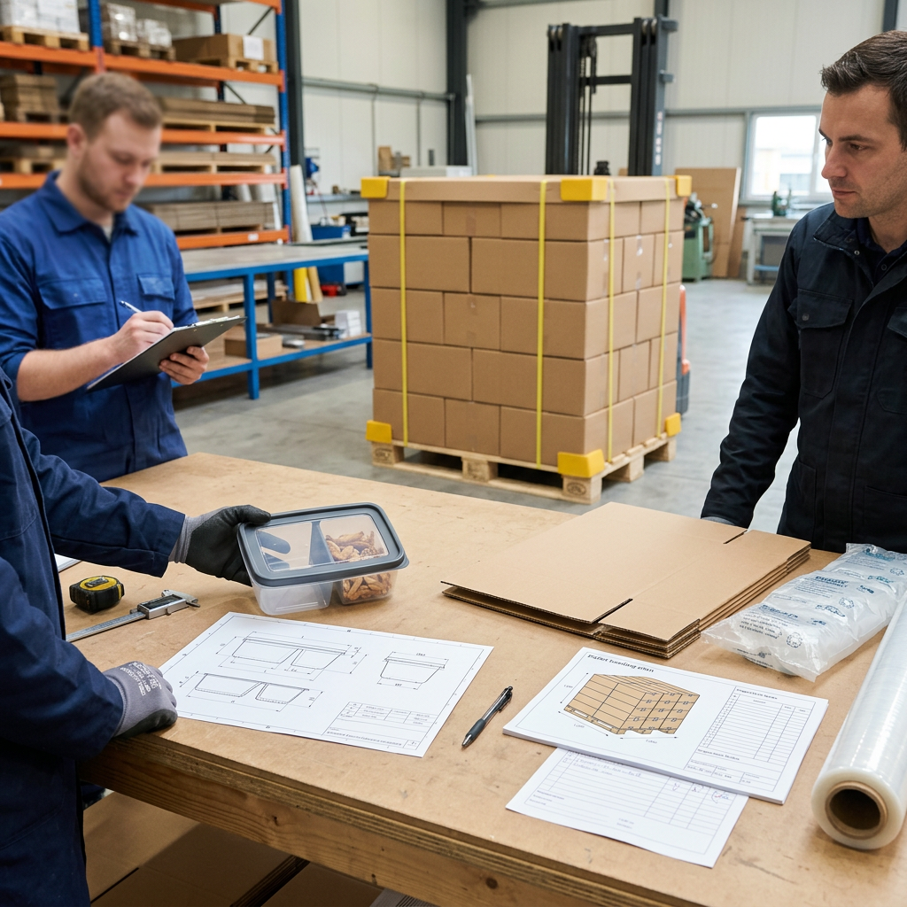 Approving a food packaging sample and checking storage and shipping requirements