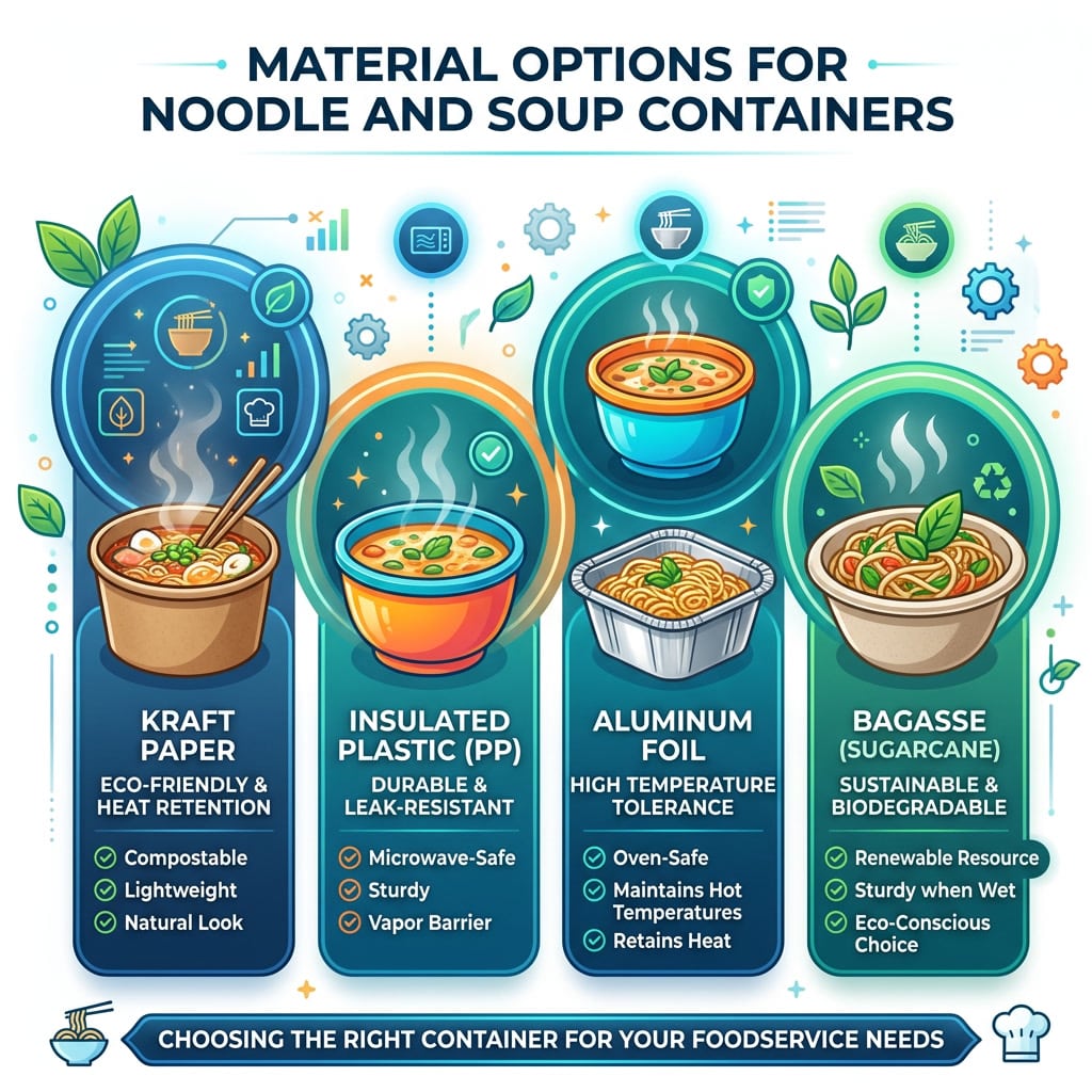 Material Options for Noodle and Soup Containers